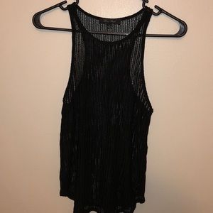 Black Knitted Racer Back Tank